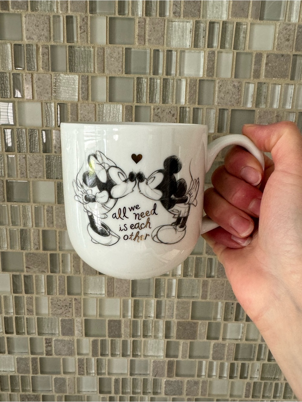 Williams Sonoma x Disney - White Ceramic Mickey & Minnie Mug